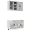 vidaXL Konyhai Egys&eacute;g PORTO 4 pcs Betonsz&uuml;rke Szerelt Fa