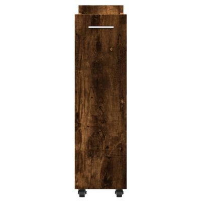 vidaXL füstös tölgy színű szerelt fa szekrény kerekekkel 60x22x79 cm