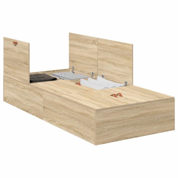 vidaXL &Aacute;gykeret t&aacute;rol&oacute;val t&aacute;rol&oacute;val Sonoma t&ouml;lgy 80 x 200 cm Faanyag