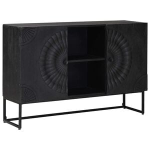 vidaXL Sz&eacute;f Fekete 105 x 30 x 68 cm T&ouml;m&ouml;r Mang&oacute;fa &eacute;s Műszaki Fa