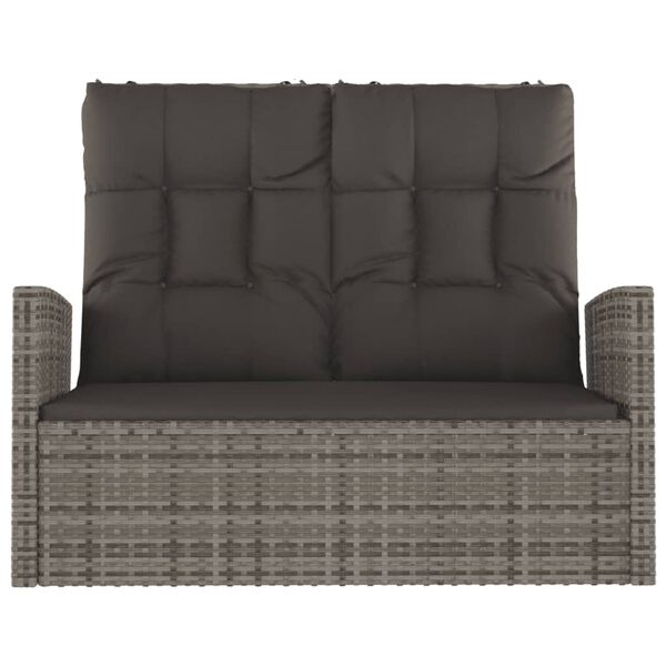 vidaXL sz&uuml;rke polyrattan d&ouml;nthető kerti pad p&aacute;rn&aacute;kkal 118 cm