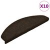 vidaXL 10 db &ouml;ntapad&oacute;s l&eacute;pcsőszőnyeg 65 x 21 x 4 cm s&ouml;t&eacute;tbarna f&eacute;lk&ouml;r alak&uacute; nagy