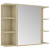 vidaXL sonoma t&ouml;lgy szerelt fa f&uuml;rdőszobai t&uuml;k&ouml;r 80x20,5x64 cm