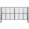 vidaXL sz&uuml;rke horganyzott ac&eacute;l h&aacute;l&oacute;s kerti kapu 400 x 175 cm