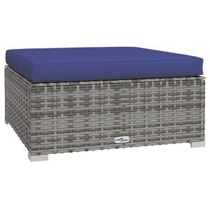 vidaXL sz&uuml;rke polyrattan kerti l&aacute;btart&oacute; p&aacute;rn&aacute;val 70 x 70 x 30 cm