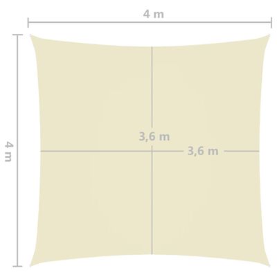 vidaXL krémszínű négyzet alakú oxford-szövet napvitorla 4 x 4 m