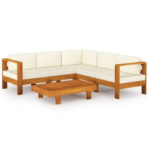 vidaXL 6 r&eacute;szes ak&aacute;cfa kerti pihenőgarnit&uacute;ra p&aacute;rn&aacute;kkal 100 x 60 cm