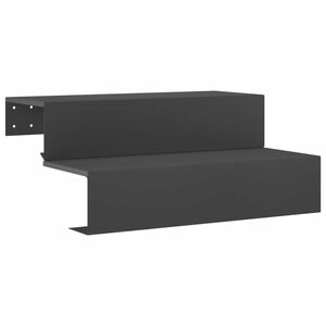 vidaXL 2 fokos kerti l&eacute;pcső 80,5 x 56,5 x 34 cm Ac&eacute;l Fekete