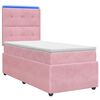vidaXL LED Boxspring &Aacute;gy Mattal R&oacute;zsasz&iacute;n 90 x 200 cm B&aacute;rsony