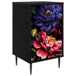 vidaXL &Eacute;jjeliszekr&eacute;ny KIEL Fekete T&ouml;lgy 36 x 33 x 61 cm Szerelt Fa