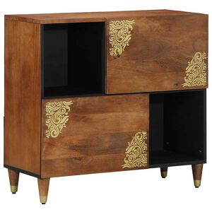 vidaXL Sz&eacute;f polcokkal t&aacute;rol&oacute;val Barna 80 x 33 x 75 cm T&ouml;m&ouml;r Mang&oacute;f&aacute;t