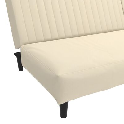 vidaXL kétszemélyes krémszínű bársony kanapéágy
