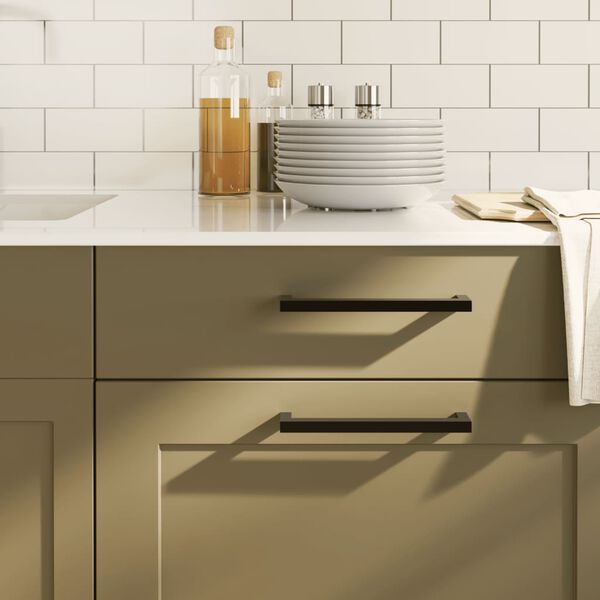 vidaXL 5 db fekete rozsdamentes ac&eacute;l szekr&eacute;nyfoganty&uacute; 192 mm