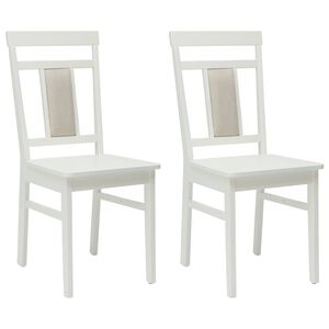 vidaXL &Eacute;tkezősz&eacute;k 2 db T&ouml;m&ouml;r Gumi Fa Feh&eacute;r 36 x 44,5 x 91,5 cm