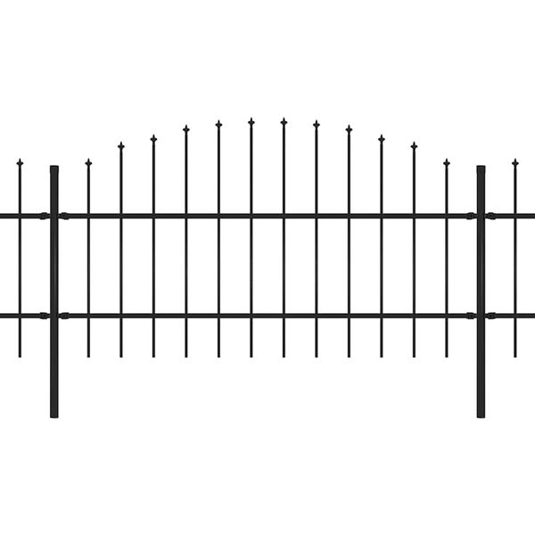 vidaXL fekete ac&eacute;lker&iacute;t&eacute;s l&aacute;ndzs&aacute;s tetejű szeg&eacute;llyel 892,5 x 100 cm