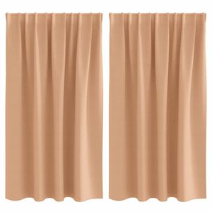 vidaXL Fekete F&uuml;gg&ouml;ny Gyűrűkkel 2 pcs Vil&aacute;gos Barna 140 x 140 cm