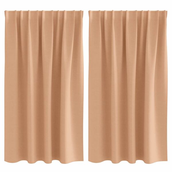 vidaXL Fekete F&uuml;gg&ouml;ny Gyűrűkkel 2 pcs Vil&aacute;gos Barna 140 x 140 cm