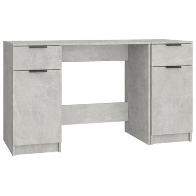 vidaXL betonszürke szerelt fa íróasztal kisszekrénnyel