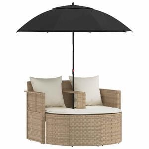 vidaXL Kerti kanap&eacute; p&aacute;rn&aacute;val 8 pcs Beige &eacute;s Kr&eacute;msz&iacute;nű polirattan