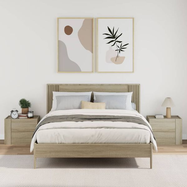 vidaXL 2 db sonoma t&ouml;lgy sz&iacute;nű fali &eacute;jjeliszekr&eacute;ny 45 x 30 x 35 cm