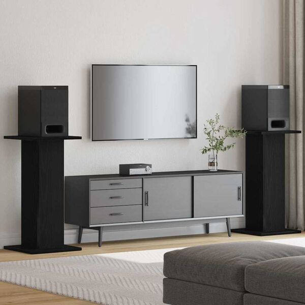 vidaXL Hangszóró állványok 2 pcs Fekete tölgy 30 x 30 x 60 cm Faanyag