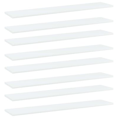 vidaXL 8 db fehér forgácslap könyvespolc 100 x 20 x 1,5 cm
