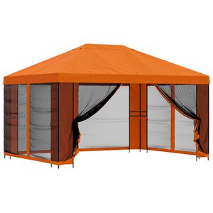 vidaXL Kerti pavilon oldalfalakkal 4 &times; 3 m Narancss&aacute;rga