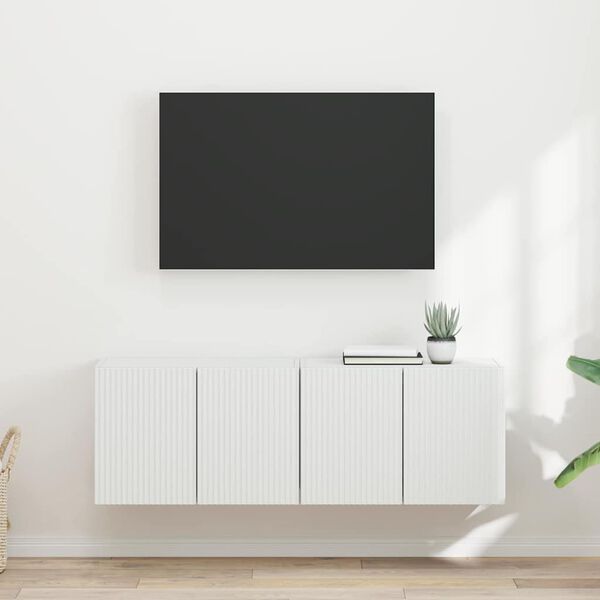 vidaXL TV Fali Szekr&eacute;ny 2 pcs Feh&eacute;r 59,5 x 31 x 40 cm Faanyag