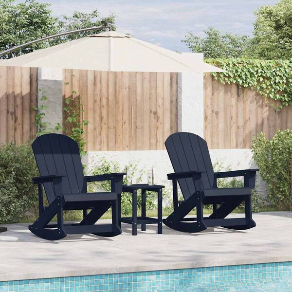 vidaXL Adirondack hintás székek 2 pcs Tengerészkék HDPE