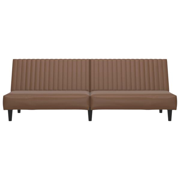 vidaXL k&eacute;tszem&eacute;lyes barna műbőr d&iacute;v&aacute;ny