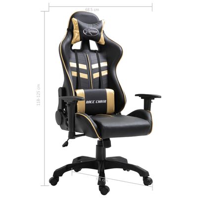 vidaXL aranyszínű műbőr gamer szék
