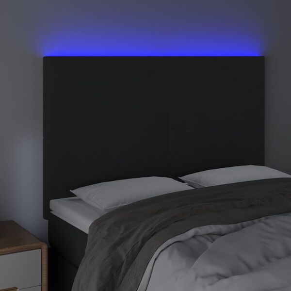 vidaXL fekete b&aacute;rsony LED-es fejt&aacute;mla 144x5x118/128 cm