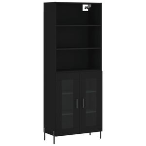 vidaXL fekete szerelt fa magasszekr&eacute;ny 69,5 x 34 x 180 cm