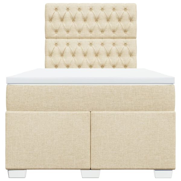 vidaXL kr&eacute;msz&iacute;nű sz&ouml;vet rug&oacute;s &aacute;gy matraccal 120 x 190 cm