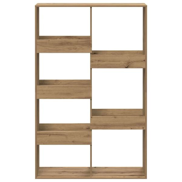 vidaXL k&eacute;zműves t&ouml;lgy sz&iacute;nű szerelt fa k&ouml;nyvespolc 100 x 33 x 155,5 cm