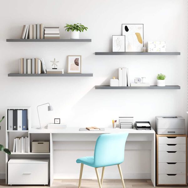 vidaXL 2 db sz&uuml;rke MDF lebegő fali polc 120 x 23,5 x 3,8 cm