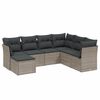 vidaXL 7 r&eacute;szes vil&aacute;gossz&uuml;rke polyrattan kerti &uuml;lőgarnit&uacute;ra p&aacute;rn&aacute;kkal