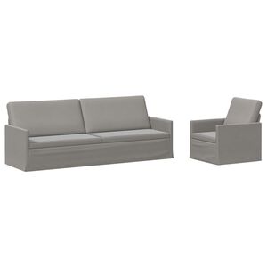 vidaXL Kanap&eacute; Szett 2 pcs Vil&aacute;gossz&uuml;rke B&aacute;rsony