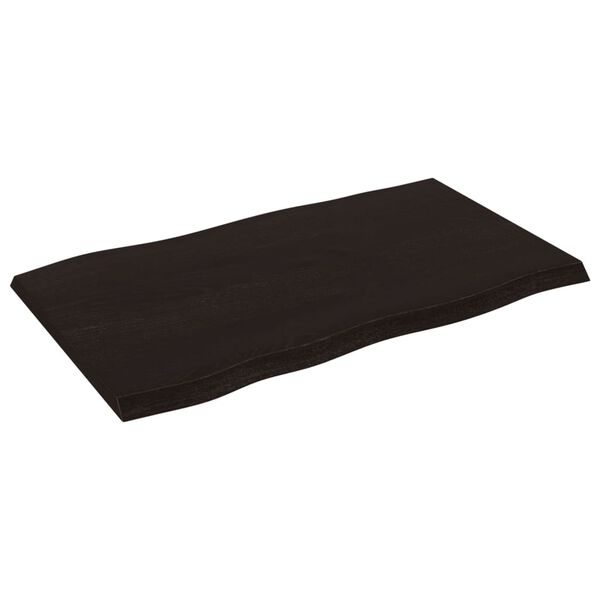 vidaXL s&ouml;t&eacute;tbarna kezelt t&ouml;m&ouml;r asztallap 100x60x(2-4) cm