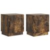 vidaXL &Eacute;jjeli asztal 2 pcs F&uuml;st&ouml;s T&ouml;lgy 43 x 34,5 x 47 cm Szerelt Fa