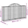 vidaXL 8 db íves horganyzott vas gabion kosár 200x30x100/120 cm
