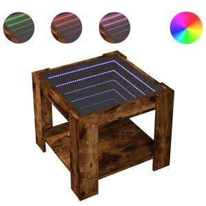 vidaXL f&uuml;st&ouml;s t&ouml;lgy szerelt fa doh&aacute;nyz&oacute;asztal LED-del 53 x 53 x 45 cm