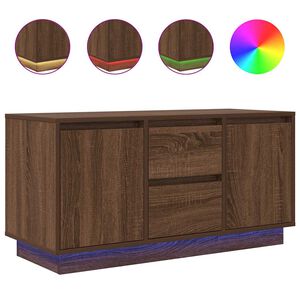 vidaXL barna t&ouml;lgysz&iacute;nű TV-szekr&eacute;ny LED-l&aacute;mp&aacute;kkal 100x41x50 cm