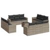 vidaXL 13 r&eacute;szes vil&aacute;gossz&uuml;rke polyrattan kerti &uuml;lőgarnit&uacute;ra p&aacute;rn&aacute;kkal