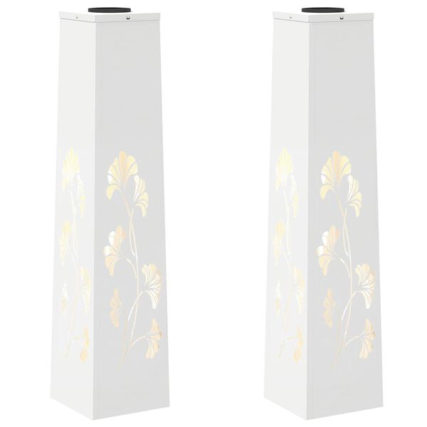 vidaXL Napelemmel műk&ouml;dő LED &ouml;sv&eacute;ny vil&aacute;g&iacute;t&aacute;s 2 pcs Feh&eacute;r