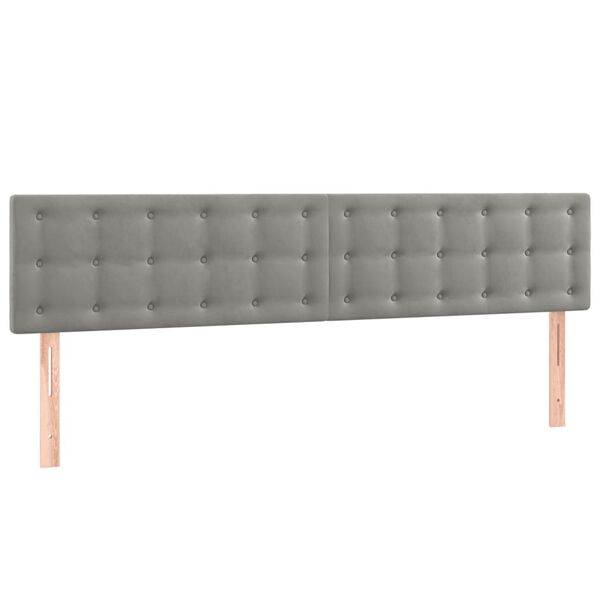 vidaXL 2 db világosszürke bársony fejtámla 100x5x78/88 cm