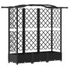vidaXL Magas&iacute;tott &Aacute;gy Trellis-szel &eacute;s Tetővel Fekete 163 x 40 x 123 cm