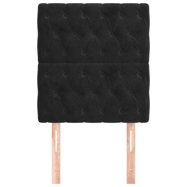 vidaXL fekete bársony fejtámla 80x7x118/128 cm