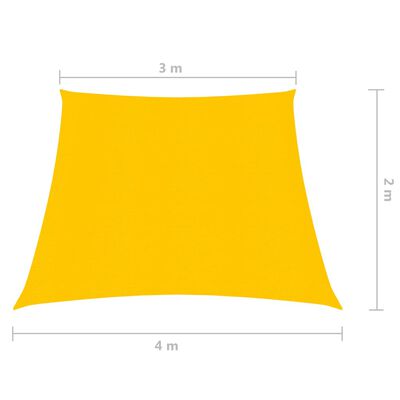 vidaXL sárga HDPE napvitorla 160 g/m² 3/4 x 2 m