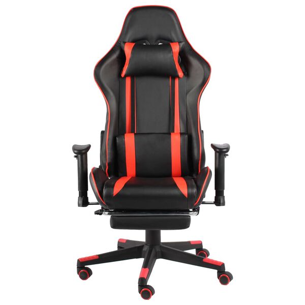 vidaXL piros PVC forg&oacute; gamer sz&eacute;k l&aacute;btart&oacute;val